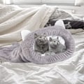 Miniatyrbild 5 av 5: 1 stycke (grå M 50x40 cm) mjuk ull katt sovsäck, varm och tvättbar