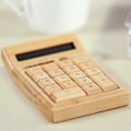 Miniatyrbillede 3 af 5: Miljøvenlig Bambus Elektronisk Lommeregner Standard Funktion 12 Cifre Solar & Batteri Dual P