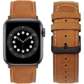 Miniatyrbillede 3 af 5: Brun - Kompatibel med Apple rem 45mm 44mm 42mm 49mm læder