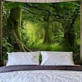 Miniatyrbild 2 av 5: Jungfrulig skog Gobeläng Grönt träd i dimmig skog Gobeläng Väggbonad Naturlandskap Väggbonad Dekor för Vardagsrum Sovrum B150 cm