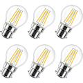 Pikkukuva 1 / 4: 6W LED Filamenttilamppu Bajonetti G45 B22, 2700K Lämmin valkoinen, 806Lm, Vintage-lamppu, Ei himmennettävä, 6 kpl [Energialuokka D]