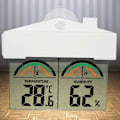 Miniatyrbild 2 av 4: LCD Digital Fönstertermometer Hygrometer Inomhus Utomhus Väderstation Med Sugpropp