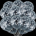 Miniatyrbillede 1 af 5: 100 stk. Gennemsigtige Snefnug Balloner Vinter Transparent Snefnug