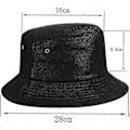 Miniatyrbillede 2 af 4: Fiskerhat Bomuld Bucket Hat Unisex Strandhat Fritidshat Floppy Hat Sort One Size