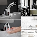 Miniatyrbilde 3 av 4: Automatisk Infrarød Sensor Kran, Sink Legering Smart Berøringsfri Vask Kran