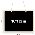 Miniatyrbillede 2 af 5: 12 Stykker Hængende Kridttavler, 16 x 12 cm Mini Rektangulær Kridt