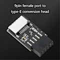 Miniatyrbillede 2 af 5: 5 STK. USB Frontpanel Adapter Type-E Hun til USB 2.0 9 PIN Hun Adapter Header til Computer Mothertherboard H8WD