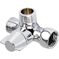 Miniatyrbillede 4 af 5: Bruseadapteromskifter, haneventilkontakt, 3-vejs brusekontaktventil, G1/2 tomme T-adapterventil med afspærringsventil, massiv messing, poleret krom, til