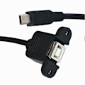 Pikkukuva 2 / 5: USB Type B USB-B Naaras Paneelikiinnityksellä Mini USB Urosadapterikaapeliin