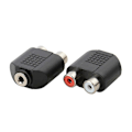 Pikkukuva 1 / 5: Uusi 3,5 mm:n naaras–2RCA naaras punainen ja valkoinen kaksikanavainen audioadapteri