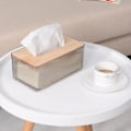 Miniatyrbillede 1 af 2: *Nordisk minimalistisk kreativ tissueskasse husholdning stue pumpekasse tissuepapir restaurant serviet opbevaringsboks ins sort*