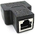 Miniatyrbillede 3 af 4: Ethernet 1 til 2 Splitter Adapter, Netværks Splitter Adapter, LAN Splitter 2 Hun til 2 Hun Porte CAT 5/CAT 6 Ethernet Forlænger Socket Connector 8P