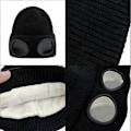 Miniatyrbillede 4 af 4: Hue med briller til mænd og kvinder - Unisex ensfarvet strikket skull cap - Sort