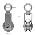 Miniatyrbillede 1 af 5: *Remskive med 2 lejer, kabelremskive, 34mm 304 rustfrit stål Pu*