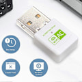 Miniatyrbillede 2 af 5: Trådløs netværksadapter WiFi-modtager Dual Band 2.4G/5G Drive-free 300Mbps Højhastighedstransmission Stærkt signal Plug And Play WIFI-adapter