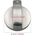 Miniatyrbild 2 av 5: Set med 4 silverfärgade metallvred för gasspis, ugn eller häll - Fästhålsdiameter 6 mm