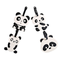 Miniatyrbillede 3 af 4: 1 Sæt 4 stk. Søde Tegneserie Panda Bagagemærker Taskemærker (Hvid Sort)