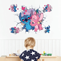 Pikkukuva 2 / 5: #Stitch ja Angel 3D seinätarra, tapetti, PVC, 50cm*36cm#