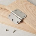 Miniatyrbillede 3 af 5: Basics Afrundede Dørhængsler, 3,5 tommer x 3,5 tommer, 4-pak, Satin Nikkel