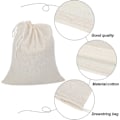Miniatyrbilde 2 av 4: Stykker Ostekluter Nøttemelk Sil Bomull Muslinposer Mesh Matposer for Yoghurt Kaffe Te Juice Vin (20 x 15CM)