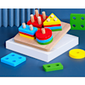Miniatyrbilde 4 av 5: /#/Montessori-leker for småbarn i alderen 1 2 3, treleker for stabling og sortering/#/