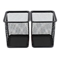 Miniatyrbillede 1 af 3: 2 stk. Metal Penneholder Firkantet Mesh Blyantholder Container Organizer (Sort)