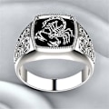 Miniatyrbild 5 av 5: 1/5/10 st Retro Silver Scorpio Mode Kreativ Ring Årsdag Födelsedag Punkstil Lyx Smycken för Män