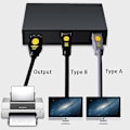 Miniatyrbild 4 av 5: 2 In 1 Ut Usb-skrivardelare, 2 Usb 2.0-portar Splitter Skrivaradapter Delningsenhet Switchbox För PC-skrivare Datorskannrar