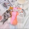 Miniatyrbillede 1 af 5: 5 stk. Ny Sødt Plys Ræv Nøglering Fluffy Faux Fur Pompon Nøglering