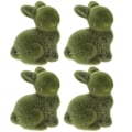 Miniatyrbilde 2 av 4: 4 stk. Miniatyr Kaninpynt til Påskefestdekorasjon Mini Flocked Kanin Hage Statuer Kaninfigurer til Hjem- og Hagedekorasjon