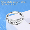 Miniatyrbillede 4 af 5: Angstring til kvinder, sølv fidget ring til angstring justerbare ringe til kvinder mænd piger, sølvbelagte stressaflastningsgaver