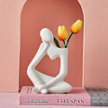 Miniatyrbilde 1 av 5: Tenkerstatue Vase for Blomster, Hjemmeinnredning Resin Statue, Moderne
