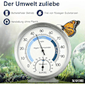 Miniatyrbillede 3 af 5: Indendørs Analog Hygrometer Termometer - Fugtmåler og Rumtermometer i Rustfrit Stål
