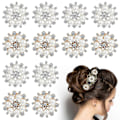 Miniatyrbilde 4 av 4: 20 stk Rhinestone Perler Dekorasjoner Håndverksperler Faux Perler Blomsterknapper for DIY Hårtilbehør