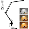 Miniatyrbillede 2 af 5: Kraftig LED Skrivebordslampe med Klemme - Øjenvenligt LED Lys - 3 Lysindstillinger x 10 Lysstyrkeniveauer - Sort