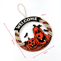 Miniatyrbilde 5 av 5: #Hengende Halloween-dørdekorasjon i tre - Skumle gresskar, Halloween-dekorasjon#