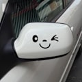 Miniatyrbillede 1 af 5: 2 Pak 3D Bilspejl Stickers Smiley Face Sort
