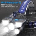 *LED Hodelykt 5 Lamper 21 LED 9 Moduser 18000 Lumen Super Lys USB*