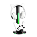 Miniatyrbilde 1 av 5: Spillkontrollerlader RGB Fargerikt Lys Avtakbar Headset Oppbevaringskrok Skrivebordsdisplay Ladestasjon for Xbox One/Series X