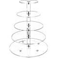 Miniatyrbilde 1 av 5: Akryl Kakefat 5-trinns Display Tower Tree For Stable Serveringsbrett For Fest Bryllup Kake Dessert Klar Rund