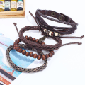 Miniatyrbillede 1 af 5: Simpel retro sæt armbånd flettet læder punk armbånd diy