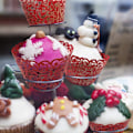 Miniatyrbillede 5 af 5: 100 stk. Jule Cupcakes-papir Artistic Bagning Kagepapir F