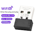 Miniatyrbilde 2 av 5: Trådløs USB WiFi-adapter WiFi 6-mottaker Driverfri 300 Mbps høyhastighetsoverføring Sterkt signal Plug and Play WIFI-adapter