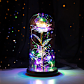 Miniatyrbilde 3 av 5: *Skjønnheten og udyret evig rose med LED-lys under glasset*