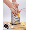 Miniatyrbillede 3 af 5: 4-sidet (enkelt hul) rustfrit stål rivejern med graveret hul