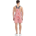 Miniatyrbilde 4 av 5: /#/Amerikansk flagg-overalls denim shorts for menn kvinner justerbar XXL /#/