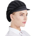 Miniatyrbillede 4 af 5: 3 Pak Mesh Kokkehatte - Sort, Unisex Køkkenhatte med Mesh, W
