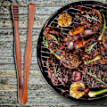 Miniatyrbillede 3 af 5: Træ Grilltang til BBQ, Buffet, Brød, Bøf, Serveringsværktøj (26cm)