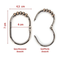 Miniatyrbillede 7 af 8: #Brushed Nickel Dusjforhængsringe - 12 Ekstra Store Dusjforhængsringe i Rustfrit Stål#