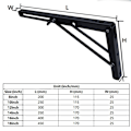 Miniatyrbilde 2 av 5: /#/2PCS Foldable Shelf Bracket 400mm Folding Bracket Wall Shelf Heav/#/